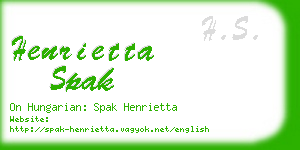 henrietta spak business card
